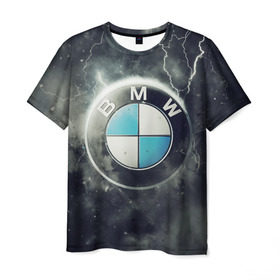 Мужская футболка 3D с принтом Логотип BMW в Курске, 100% полиэфир | прямой крой, круглый вырез горловины, длина до линии бедер | Тематика изображения на принте: logo bmw | бмв | логотип bmw | логотип бмв
