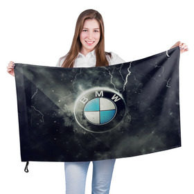 Флаг 3D с принтом Логотип BMW в Курске, 100% полиэстер | плотность ткани — 95 г/м2, размер — 67 х 109 см. Принт наносится с одной стороны | logo bmw | бмв | логотип bmw | логотип бмв