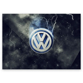 Поздравительная открытка с принтом Логотип Wolksvagen в Курске, 100% бумага | плотность бумаги 280 г/м2, матовая, на обратной стороне линовка и место для марки
 | Тематика изображения на принте: wolksvagen | wv | лого | логотип | фольцваген