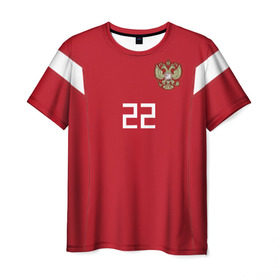 Мужская футболка 3D с принтом Дзюба ЧМ 2018 в Курске, 100% полиэфир | прямой крой, круглый вырез горловины, длина до линии бедер | dzyuba | дзюба | мира | россии | россия | сборная | форма | чемпионат