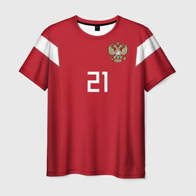 Мужская футболка 3D с принтом Ерохин ЧМ 2018 в Курске, 100% полиэфир | прямой крой, круглый вырез горловины, длина до линии бедер | 21 | erokhin | ерохин | зенит | мира | россии | россия | сборная | форма | чемпионат