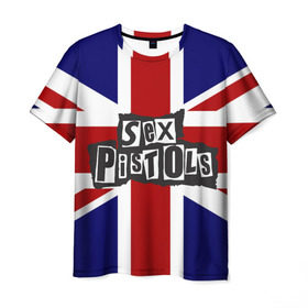 Мужская футболка 3D с принтом Sex Pistols в Курске, 100% полиэфир | прямой крой, круглый вырез горловины, длина до линии бедер | англия | британия | панк | флаг
