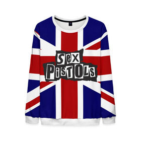 Мужской свитшот 3D с принтом Sex Pistols в Курске, 100% полиэстер с мягким внутренним слоем | круглый вырез горловины, мягкая резинка на манжетах и поясе, свободная посадка по фигуре | англия | британия | панк | флаг