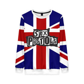 Женский свитшот 3D с принтом Sex Pistols в Курске, 100% полиэстер с мягким внутренним слоем | круглый вырез горловины, мягкая резинка на манжетах и поясе, свободная посадка по фигуре | англия | британия | панк | флаг