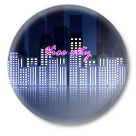 Значок с принтом Vice city в Курске,  металл | круглая форма, металлическая застежка в виде булавки | game | grand theft auto | gta | vice city | игромания | игры