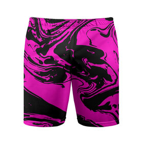 Мужские шорты 3D спортивные с принтом Черно розовый акрил в Курске,  |  | волна | естественный | искусство | камень | краска | красочный | линии | модерн | мокрый | натуральный | яркие