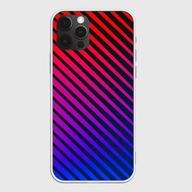 Чехол для iPhone 12 Pro Max с принтом Градиентные линии в Курске, Силикон |  | Тематика изображения на принте: абстракция | градиент | красный | линии | полосы | синий | темный | цвет