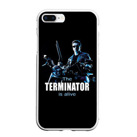 Чехол для iPhone 7Plus/8 Plus матовый с принтом Terminator alive в Курске, Силикон | Область печати: задняя сторона чехла, без боковых панелей | arnold schwarzenegger | арнольд шварценеггер | киборг | кино | терминатор