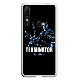 Чехол для Honor P Smart Z с принтом Terminator alive в Курске, Силикон | Область печати: задняя сторона чехла, без боковых панелей | arnold schwarzenegger | арнольд шварценеггер | киборг | кино | терминатор