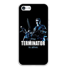 Чехол для iPhone 5/5S матовый с принтом Terminator alive в Курске, Силикон | Область печати: задняя сторона чехла, без боковых панелей | arnold schwarzenegger | арнольд шварценеггер | киборг | кино | терминатор