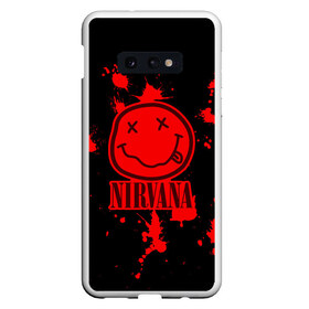 Чехол для Samsung S10E с принтом Nirvana в Курске, Силикон | Область печати: задняя сторона чехла, без боковых панелей | cobain | kurt | nevermino | nirvana | альтернативный | гранж | грол | группа | дональд | кобейн | курт | музыка | надпись | нервана | нирвана | новоселич | певец | рок | смайл | смайлик | солист