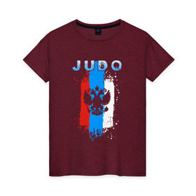 Женская футболка хлопок с принтом Judo в Курске, 100% хлопок | прямой крой, круглый вырез горловины, длина до линии бедер, слегка спущенное плечо | judo | sport | дзюдо | дзюдоист | спорт