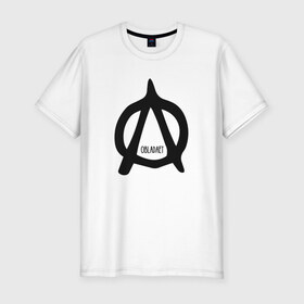 Мужская футболка премиум с принтом Obla в Курске, 92% хлопок, 8% лайкра | приталенный силуэт, круглый вырез ворота, длина до линии бедра, короткий рукав | Тематика изображения на принте: назар вотяков | обладает | русский рэп