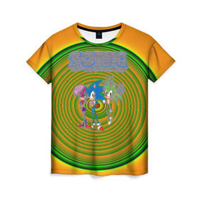 Женская футболка 3D с принтом Sonic в Курске, 100% полиэфир ( синтетическое хлопкоподобное полотно) | прямой крой, круглый вырез горловины, длина до линии бедер | hedgehog | knuckles | sega | sonic | super | tails | ёжик | ехидна | лисенок | лисица | наклз | сега | соник | супер | суперёжик | тэилз | тэилс