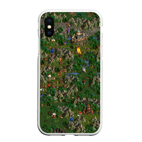 Чехол для iPhone XS Max матовый с принтом heroes of might and magic в Курске, Силикон | Область печати: задняя сторона чехла, без боковых панелей | Тематика изображения на принте: heroes of might and magic | homm | homm3 | might | игра | игры | карта