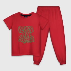 Детская пижама хлопок с принтом The Doors - People are Strange в Курске, 100% хлопок |  брюки и футболка прямого кроя, без карманов, на брюках мягкая резинка на поясе и по низу штанин
 | группа | двери | дорз | дорс | зе дорс