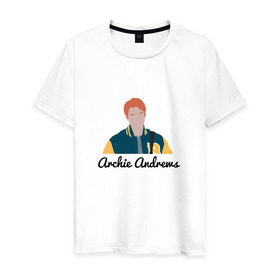 Мужская футболка хлопок с принтом Archie (Riverdale) в Курске, 100% хлопок | прямой крой, круглый вырез горловины, длина до линии бедер, слегка спущенное плечо. | pops chocklit shoppe | riverdale | southside | southside serpents graffiti | vixens | ривердэйл
