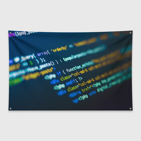 Флаг-баннер с принтом Programming collection в Курске, 100% полиэстер | размер 67 х 109 см, плотность ткани — 95 г/м2; по краям флага есть четыре люверса для крепления | c++ | html | php | код | компьютеры | программист | технологии | хакер | цифры