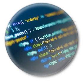 Значок с принтом Programming collection в Курске,  металл | круглая форма, металлическая застежка в виде булавки | c++ | html | php | код | компьютеры | программист | технологии | хакер | цифры