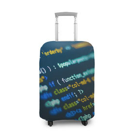 Чехол для чемодана 3D с принтом Programming collection в Курске, 86% полиэфир, 14% спандекс | двустороннее нанесение принта, прорези для ручек и колес | Тематика изображения на принте: c++ | html | php | код | компьютеры | программист | технологии | хакер | цифры