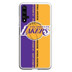 Чехол для Honor 20 с принтом Los angeles lakers NBA в Курске, Силикон | Область печати: задняя сторона чехла, без боковых панелей | basketbal | basketball | la | lakers | los angeles | los angeles lakers | national | nba | анжелес | баскетбол | лос анджелес | лэйкерс | национальная бескетбольная ассоциация | нба | онил | шакил