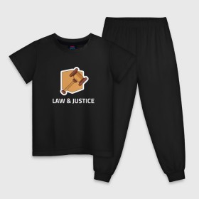 Детская пижама хлопок с принтом Правосудие в Курске, 100% хлопок |  брюки и футболка прямого кроя, без карманов, на брюках мягкая резинка на поясе и по низу штанин
 | для судьи | закон | право | правосудие | справедливость | суд | судья