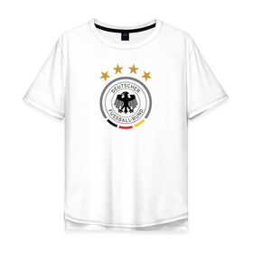 Мужская футболка хлопок Oversize с принтом Сборная Германии в Курске, 100% хлопок | свободный крой, круглый ворот, “спинка” длиннее передней части | Тематика изображения на принте: сборная германии | футбол | чемпионат мира