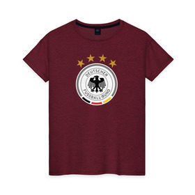 Женская футболка хлопок с принтом Сборная Германии в Курске, 100% хлопок | прямой крой, круглый вырез горловины, длина до линии бедер, слегка спущенное плечо | сборная германии | футбол | чемпионат мира