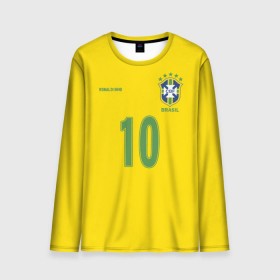Мужской лонгслив 3D с принтом Роналдиньо в Курске, 100% полиэстер | длинные рукава, круглый вырез горловины, полуприлегающий силуэт | brasil | brazilian | footbal | national | ronaldinho | soccer | time | бразилии | бразилия | национальная | по | роналдиньо | рональдиньо | сборная | футбол | футболу