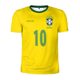Мужская футболка 3D спортивная с принтом Роналдиньо в Курске, 100% полиэстер с улучшенными характеристиками | приталенный силуэт, круглая горловина, широкие плечи, сужается к линии бедра | brasil | brazilian | footbal | national | ronaldinho | soccer | time | бразилии | бразилия | национальная | по | роналдиньо | рональдиньо | сборная | футбол | футболу