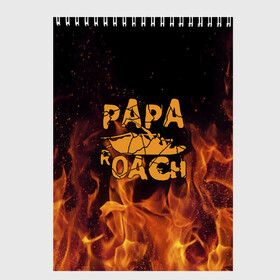 Скетчбук с принтом Papa Roach в Курске, 100% бумага
 | 48 листов, плотность листов — 100 г/м2, плотность картонной обложки — 250 г/м2. Листы скреплены сверху удобной пружинной спиралью | Тематика изображения на принте: papa roach | roach | папа роач | папароач | папароч | роач | роч