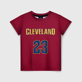 Детская футболка 3D с принтом Cleveland Cavaliers форма LeBron James в Курске, 100% гипоаллергенный полиэфир | прямой крой, круглый вырез горловины, длина до линии бедер, чуть спущенное плечо, ткань немного тянется | Тематика изображения на принте: 