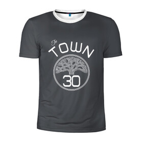 Мужская футболка 3D спортивная с принтом Stephen Curry форма GSW Town в Курске, 100% полиэстер с улучшенными характеристиками | приталенный силуэт, круглая горловина, широкие плечи, сужается к линии бедра | 