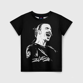 Детская футболка 3D с принтом Zlatan Ibrahimovic в Курске, 100% гипоаллергенный полиэфир | прямой крой, круглый вырез горловины, длина до линии бедер, чуть спущенное плечо, ткань немного тянется | football | златан ибрагимович | игрок | сборная швеции | футбол | футболист
