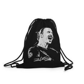 Рюкзак-мешок 3D с принтом Zlatan Ibrahimovic в Курске, 100% полиэстер | плотность ткани — 200 г/м2, размер — 35 х 45 см; лямки — толстые шнурки, застежка на шнуровке, без карманов и подкладки | football | златан ибрагимович | игрок | сборная швеции | футбол | футболист