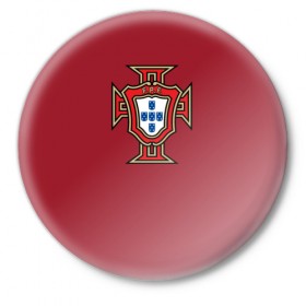 Значок с принтом Сборная Португалии в Курске,  металл | круглая форма, металлическая застежка в виде булавки | Тематика изображения на принте: 