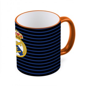Кружка 3D с принтом Реал Мадрид в Курске, керамика | ёмкость 330 мл | лого | полосы | реал мадрид | эмблема