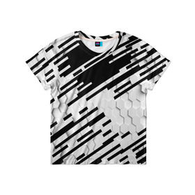 Детская футболка 3D с принтом HEXAGON - Black and White в Курске, 100% гипоаллергенный полиэфир | прямой крой, круглый вырез горловины, длина до линии бедер, чуть спущенное плечо, ткань немного тянется | 