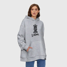 Худи SuperOversize хлопок с принтом Keep calm and listen Louna в Курске, 70% хлопок, 30% полиэстер, мягкий начес внутри | карман-кенгуру, эластичная резинка на манжетах и по нижней кромке, двухслойный капюшон
 | louna | альтернативный | вит | виталий демиденко | група | группа | леонид кинзбурский | лу | луна | лусинэ геворкян | метал | ню | нюметал | панк | панкрок | пилот | рок | ру | рубен казарьян | серж