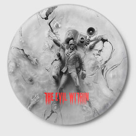 Значок с принтом The Evil Within в Курске,  металл | круглая форма, металлическая застежка в виде булавки | 