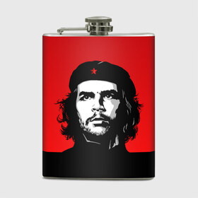 Фляга с принтом Che Guevara в Курске, металлический корпус | емкость 0,22 л, размер 125 х 94 мм. Виниловая наклейка запечатывается полностью | 