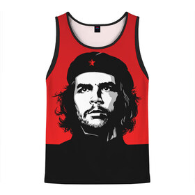 Мужская майка 3D с принтом Che Guevara в Курске, 100% полиэстер | круглая горловина, приталенный силуэт, длина до линии бедра. Пройма и горловина окантованы тонкой бейкой | Тематика изображения на принте: 