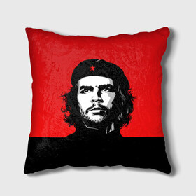 Подушка 3D с принтом Che Guevara в Курске, наволочка – 100% полиэстер, наполнитель – холлофайбер (легкий наполнитель, не вызывает аллергию). | состоит из подушки и наволочки. Наволочка на молнии, легко снимается для стирки | 