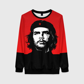 Женский свитшот 3D с принтом Che Guevara в Курске, 100% полиэстер с мягким внутренним слоем | круглый вырез горловины, мягкая резинка на манжетах и поясе, свободная посадка по фигуре | 