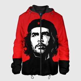 Мужская куртка 3D с принтом Che Guevara в Курске, ткань верха — 100% полиэстер, подклад — флис | прямой крой, подол и капюшон оформлены резинкой с фиксаторами, два кармана без застежек по бокам, один большой потайной карман на груди. Карман на груди застегивается на липучку | Тематика изображения на принте: 