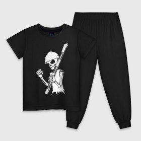 Детская пижама хлопок с принтом Скелетон геодезист 2 (бел.) в Курске, 100% хлопок |  брюки и футболка прямого кроя, без карманов, на брюках мягкая резинка на поясе и по низу штанин
 | 
