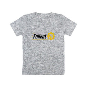 Детская футболка хлопок с принтом Fallout76 в Курске, 100% хлопок | круглый вырез горловины, полуприлегающий силуэт, длина до линии бедер | Тематика изображения на принте: 76 | bethesda | fallout76 | vault | фалаут | фолаут | фоллаут