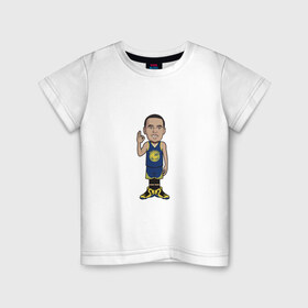 Детская футболка хлопок с принтом Steph Curry в Курске, 100% хлопок | круглый вырез горловины, полуприлегающий силуэт, длина до линии бедер | basketball | golden state warriors | nba | stephen curry | баскетбол | голден стэйт уорриорз | нба | стефен карри