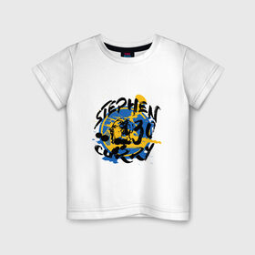 Детская футболка хлопок с принтом Stephen Curry в Курске, 100% хлопок | круглый вырез горловины, полуприлегающий силуэт, длина до линии бедер | 