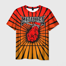 Мужская футболка 3D с принтом Metallica в Курске, 100% полиэфир | прямой крой, круглый вырез горловины, длина до линии бедер | Тематика изображения на принте: anger | fans | metall | metallica | st | альбом | альбома | группа | логотип | металл | металлика | обложка | фанат